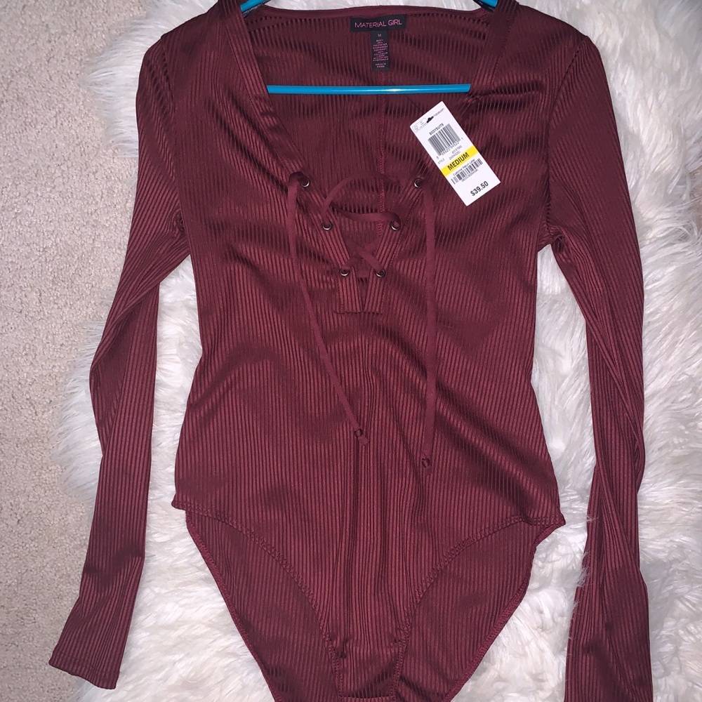 Burgundy body suit